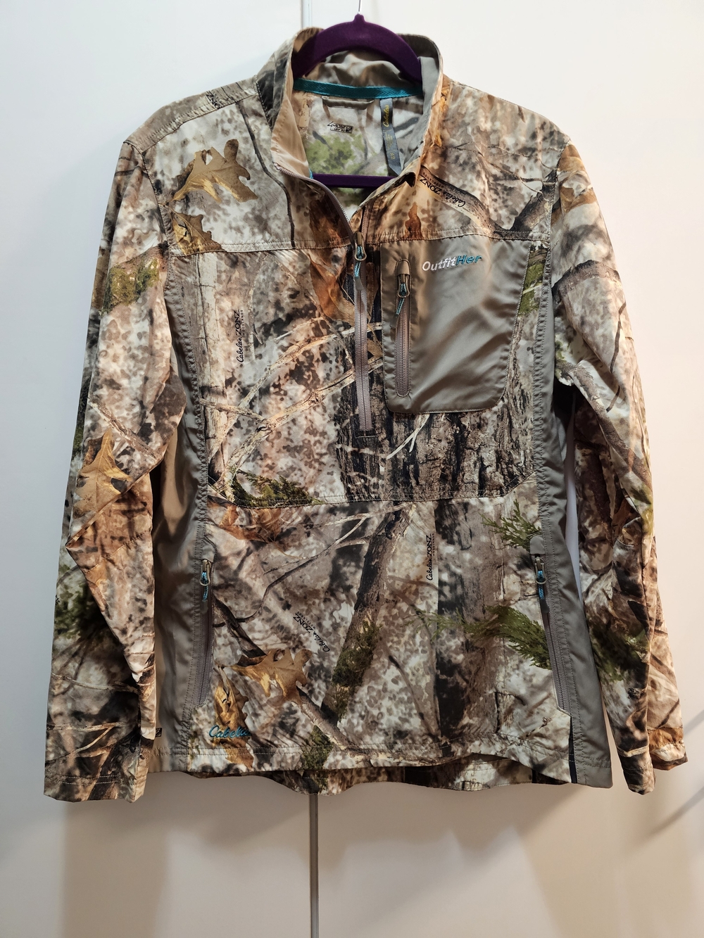 Outfitters Camo Hunting Pullover Jacket - Brown/Green